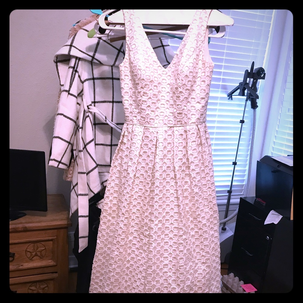JS collection floor length . ivory with metallic